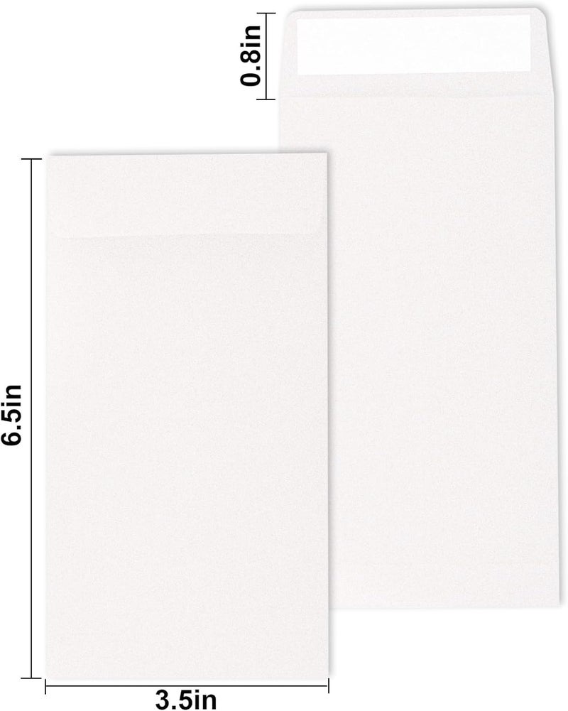 xflyxin Cash Envelopes 100 packs 3.5x6.5 inches, white envelopes, coin envelopes, seed envelopes, colored envelopes Cash, suitable for budgets, checks, coins, jewelry, small items, Large, xf007 - Image 2